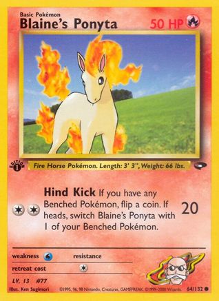 Blaine's Ponyta 064/132  - 1st Edition Gym Challenge - Common