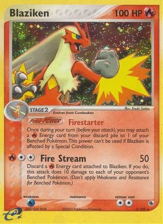 Blaziken 003/109  - Reverse Holofoil Ruby and Sapphire - Holo Rare
