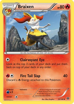 Braixen 025/146  - Reverse Holofoil XY Base Set - Uncommon