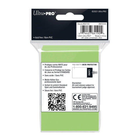 ULTRA PRO PRO-Matte - Deck Protector Sleeves Lime Green 50ct
