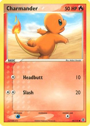 Charmander 058/112  - Reverse Holofoil FireRed & LeafGreen - Common