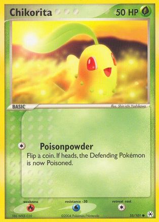 Chikorita 055  - Reverse Holofoil Hidden Legends - Common