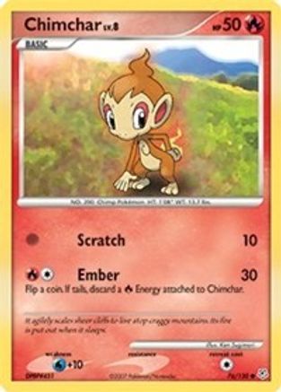 Chimchar 076/130  - Reverse Holofoil Diamond and Pearl - Common