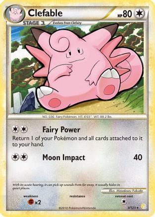 Clefable 003  - Holofoil HeartGold SoulSilver - Holo Rare