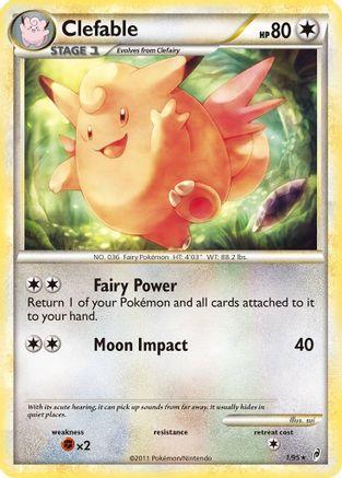 Clefable 001  - Reverse Holofoil Call of Legends - Holo Rare