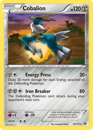 Cobalion 091/113  - Holofoil Legendary Treasures - Holo Rare