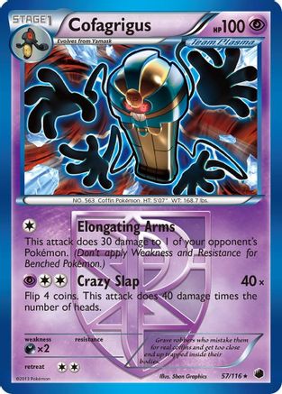 Cofagrigus (Team Plasma) (57) 057  - Reverse Holofoil Plasma Freeze - Rare