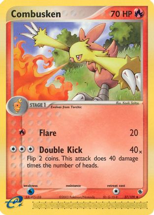 Combusken 027/109  - Reverse Holofoil Ruby and Sapphire - Uncommon