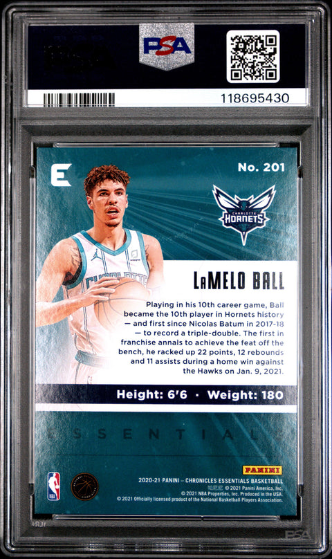 2020 PANINI CHRONICLES #201 LAMELO BALL RED PSA 8