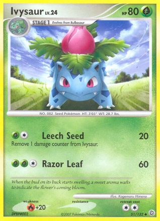 Ivysaur 051/132  - Reverse Holofoil Secret Wonders - Uncommon