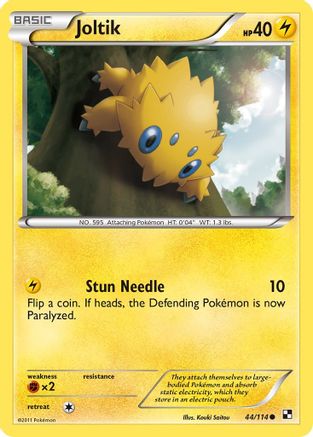 Joltik (44) 044/114  - Reverse Holofoil Black and White - Common