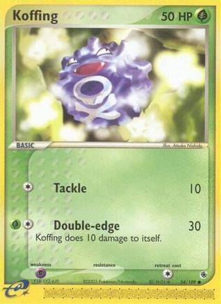 Koffing 054/109  - Reverse Holofoil Ruby and Sapphire - Common