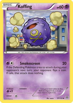 Koffing (57) 057  - Reverse Holofoil Plasma Storm - Uncommon