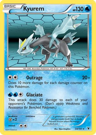 Kyurem 034  - Holofoil Noble Victories - Holo Rare