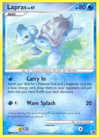 Lapras 021  - Reverse Holofoil Great Encounters - Rare