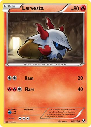Larvesta (20) 020  - Reverse Holofoil Dark Explorers - Common