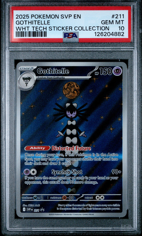 2025 POKEMON SVP EN-SV BLACK STAR PROMO #211 GOTHITELLE WHT TECH STICKER COLLECTION PSA 10