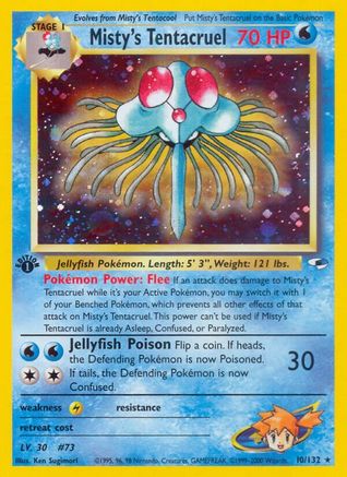 Misty's Tentacruel 010/132  - Unlimited Holofoil Gym Heroes - Holo Rare