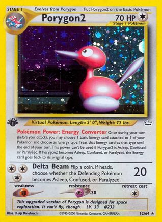 Porygon2 012/64  - Unlimited Holofoil Neo Revelation - Holo Rare