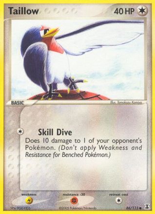 Taillow 086/113  - Reverse Holofoil Delta Species - Common