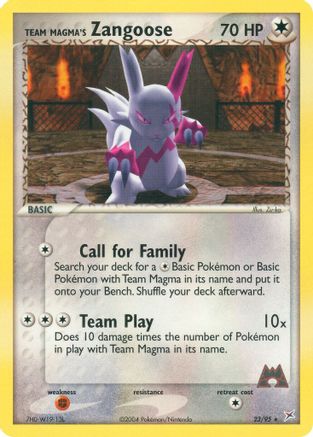 Team Magma's Zangoose 023  Team Magma vs Team Aqua - Rare
