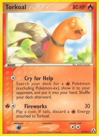 Torkoal 027  - Reverse Holofoil Legend Maker - Rare