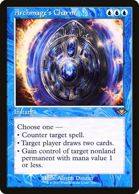 Archmage's Charm (Retro Frame) (MH1-007) - Modern Horizons 1 Timeshifts Etched Foil