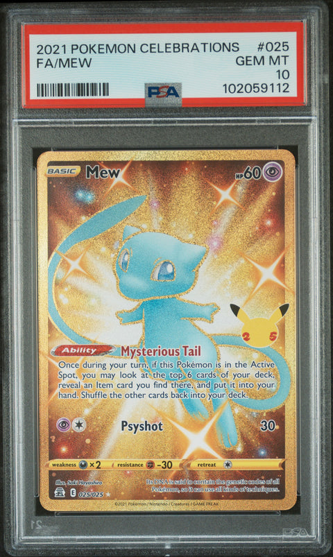 2021 POKEMON CELEBRATIONS #025 FA/MEW PSA 10