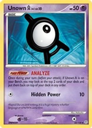 Unown [A] 065/130  Diamond and Pearl - Uncommon