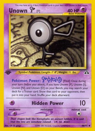Unown [F] 048/75  - Unlimited Neo Discovery - Uncommon