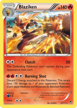Blaziken 014/111  - Reverse Holofoil XY  Furious Fists - Holo Rare