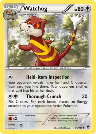 Watchog 085  XY  Furious Fists - Uncommon