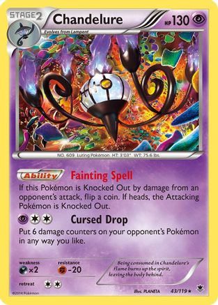 Chandelure 043/119  - Reverse Holofoil XY  Phantom Forces - Holo Rare