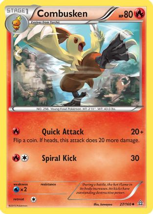 Combusken 027/160  - Reverse Holofoil XY  Primal Clash - Uncommon