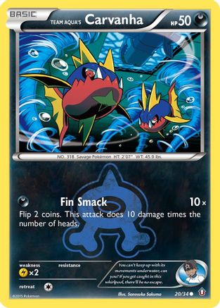 Team Aqua's Carvanha 020/34  Double Crisis - Common
