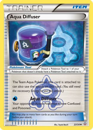 Aqua Diffuser 023/34  - Reverse Holofoil Double Crisis - Uncommon