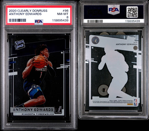 2020 PANINI CLEARLY DONRUSS #96 ANTHONY EDWARDS PSA 8