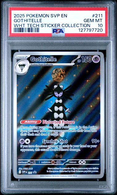 2025 POKEMON SVP EN-SV BLACK STAR PROMO #211 GOTHITELLE WHT TECH STICKER COLLECTION PSA 10