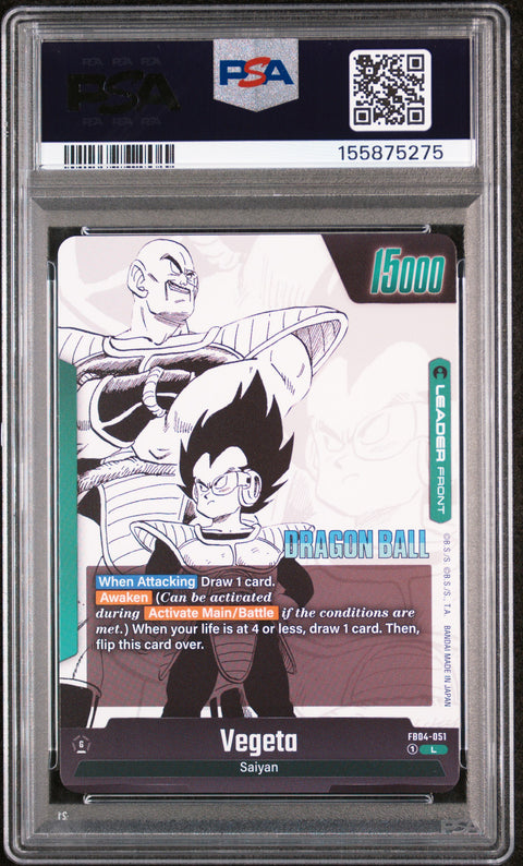 2025 DRAGON BALL SUPER CARD GAME FUSION WORLD MANGA BOOSTER 01 #FB04-051 VEGETA PSA 10