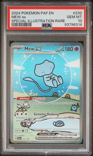 2024 POKEMON PAF EN-PALDEAN FATES #232 MEW ex SPECIAL ILLUSTRATION RARE  PSA 10