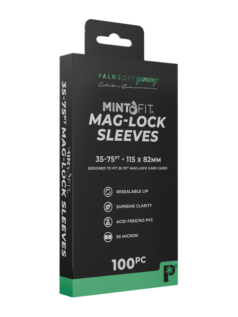 MintFit Mag-Lock Card Case Sleeves (35pt-75pt) - 100pc