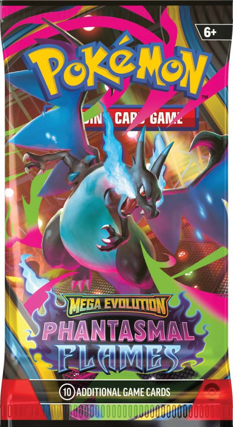 PRE-ORDER Pokemon TCG: Mega Evolution - Phantasmal Flames Booster + Custom 9 Pocket Binder