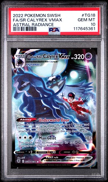 2022 POKEMON SWORD & SHIELD ASTRAL RADIANCE #TG18 FA/SR CALYREX VMAX ASTRAL RADIANCE PSA 10