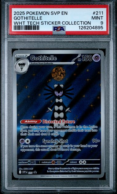 2025 POKEMON SVP EN-SV BLACK STAR PROMO #211 GOTHITELLE WHT TECH STICKER COLLECTION PSA 9