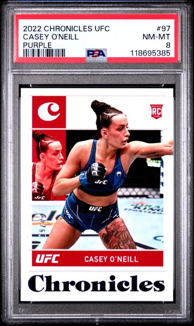 2022 PANINI CHRONICLES UFC #97 CASEY O'NEILL PURPLE PSA 8