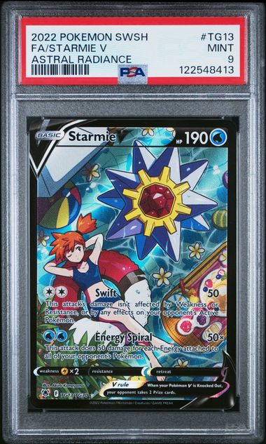 2022 POKEMON SWORD & SHIELD ASTRAL RADIANCE #TG13 FA/STARMIE V ASTRAL RADIANCE PSA 9
