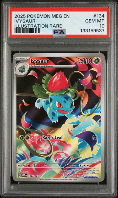 2025 POKEMON MEG EN-MEGA EVOLUTION #134 IVYSAUR ILLUSTRATION RARE PSA 10