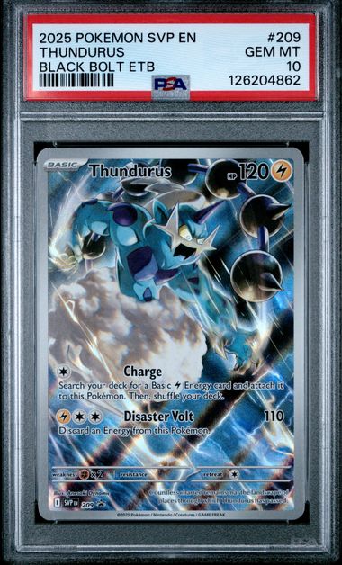 2025 POKEMON SVP EN-SV BLACK STAR PROMO #209 THUNDURUS BLACK BOLT ETB PSA 10