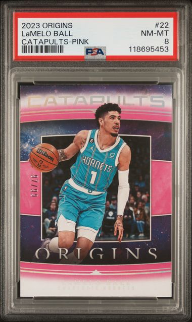 2023 PANINI ORIGINS CATAPULTS #22 LaMELO BALL CATAPULTS-PINK PSA 8