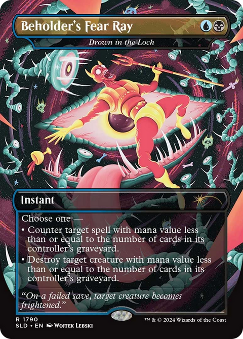 Drown in the Loch (SLD-1790) - Secret Lair Drop / Beholder's Fear Ray (Borderless) Foil